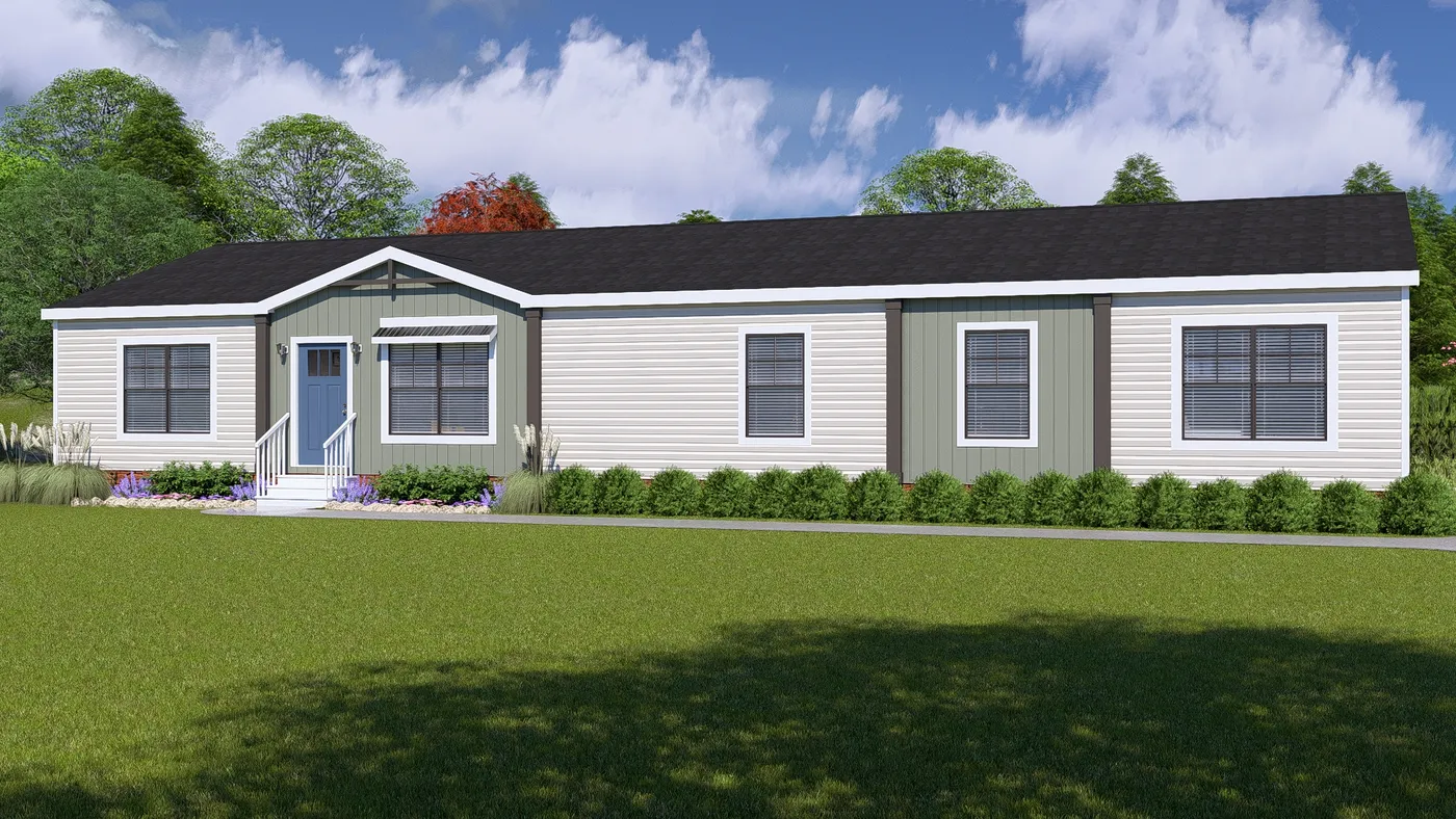 The FARM 3 FLEX ELITE DEN Exterior. This Manufactured Mobile Home features 3 bedrooms and 2 baths.