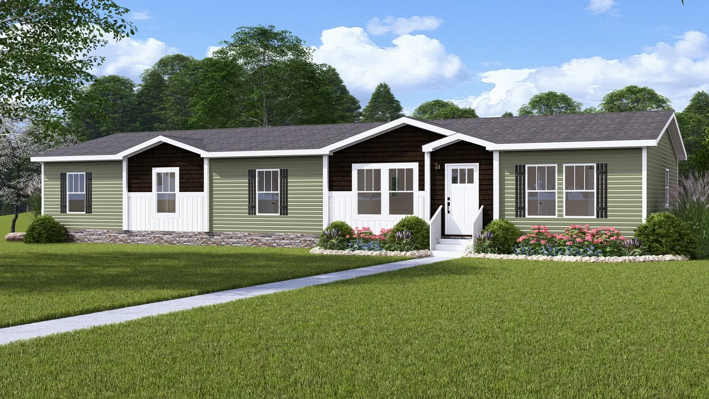 The BOUJEE LUX Exterior. This Manufactured Mobile Home features 4 bedrooms and 3 baths.