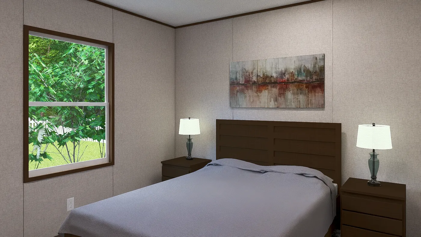 The ELM Exterior. This Manufactured Mobile Home features 2 bedrooms and 1 bath.