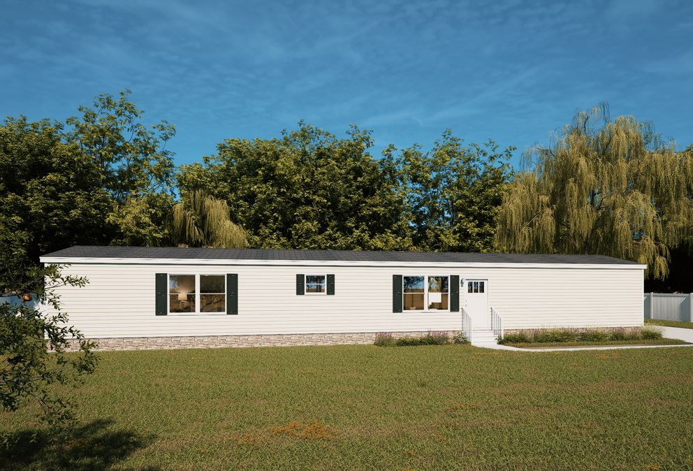 The ULTRA FLEX ANNIVERSARY PLUS Exterior. This Manufactured Mobile Home features 3 bedrooms and 2 baths.