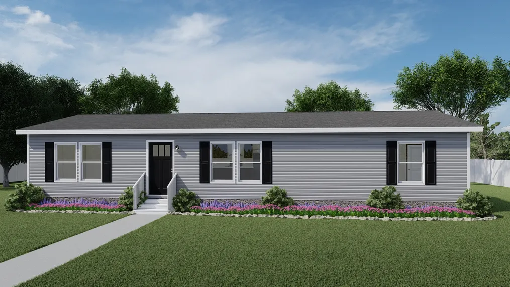 The THE REVEAL Exterior with Flint Vinyl. This Manufactured Mobile Home features 3 bedrooms and 2 baths.