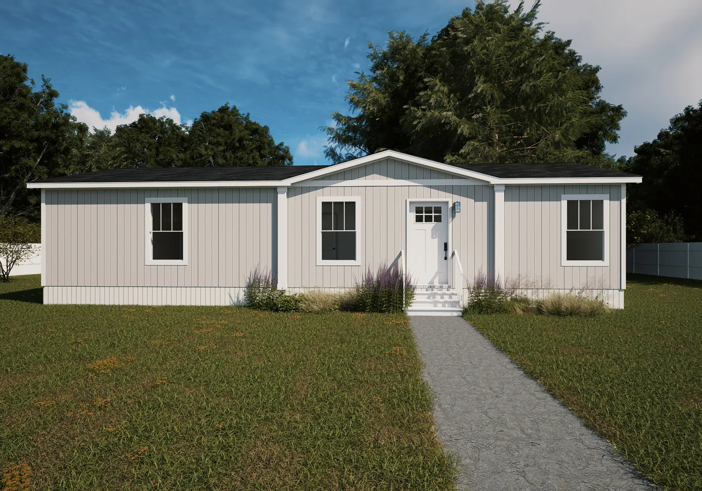The ARIA Exterior. This Manufactured Mobile Home features 3 bedrooms and 2 baths.