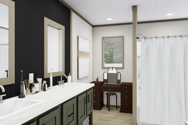 The BOONE   28X56 Exterior. This Manufactured Mobile Home features 4 bedrooms and 2 baths.