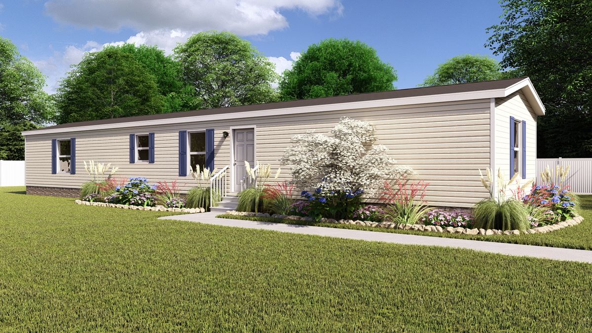 The 7216-E200 ADRENALINE Exterior. This Manufactured Mobile Home features 3 bedrooms and 2 baths.