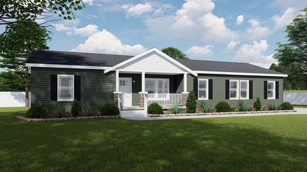 The FRONTIER Exterior. This Manufactured Mobile Home features 3 bedrooms and 2 baths.