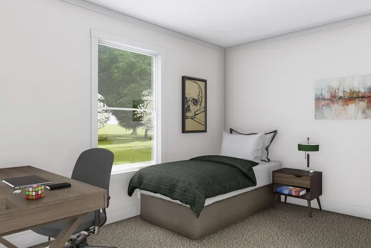 The LET IT BE Exterior. This Manufactured Mobile Home features 3 bedrooms and 2 baths.