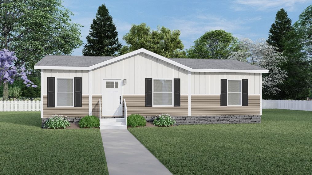 Southern Ranch - Clay. The DRAKE Exterior. This Manufactured Mobile Home features 3 bedrooms and 2 baths.