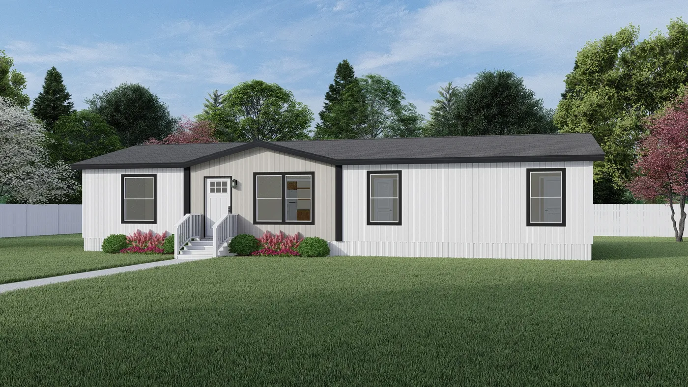 Colonial - TulleWhite. The BOONE Exterior. This Manufactured Mobile Home features 4 bedrooms and 2 baths.