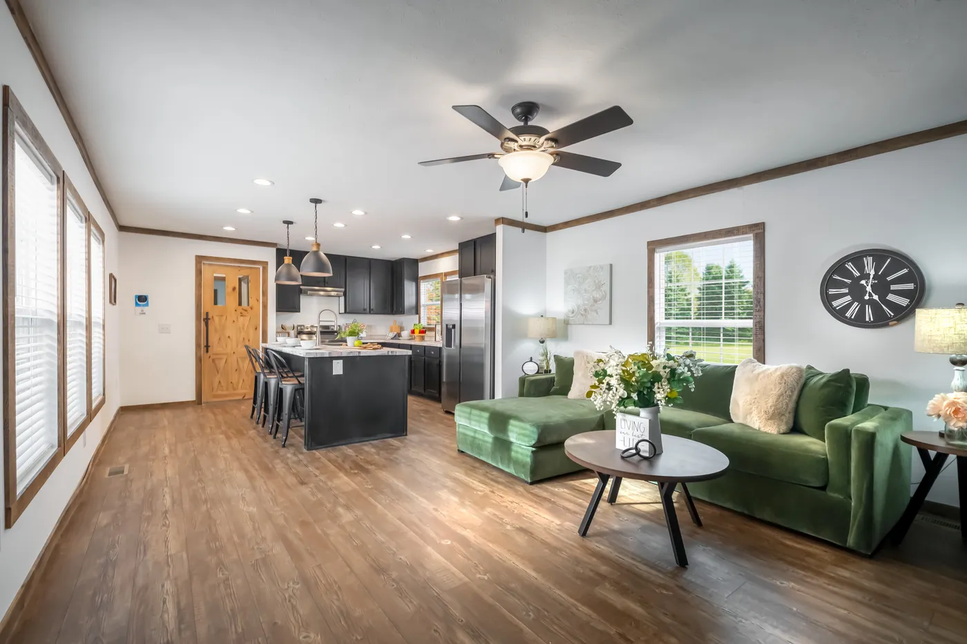 The THE HALSEY Exterior. This Manufactured Mobile Home features 3 bedrooms and 2 baths.