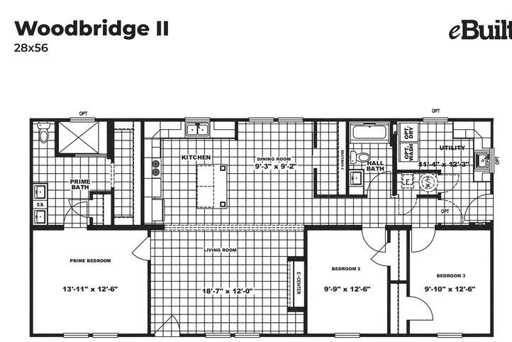 The WOODBRIDGE II Exterior. This Manufactured Mobile Home features 3 bedrooms and 2 baths.