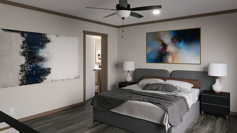 The LIZZIE Exterior. This Manufactured Mobile Home features 3 bedrooms and 2 baths.