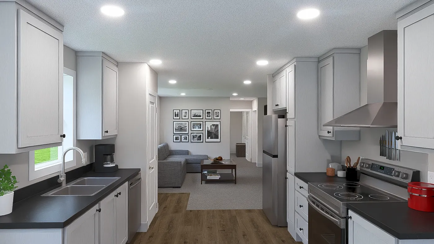 The HERE COMES THE SUN Exterior. This Manufactured Mobile Home features 3 bedrooms and 2 baths.