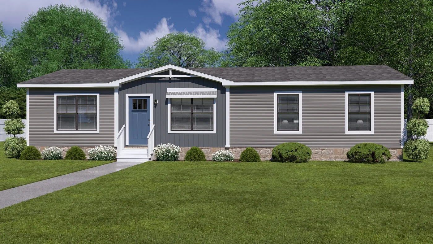 The WILDER Exterior. This Manufactured Mobile Home features 3 bedrooms and 2 baths.