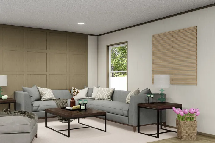 The EVEREST Exterior. This Manufactured Mobile Home features 4 bedrooms and 2 baths.