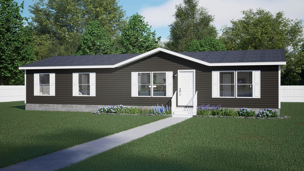 The THE MOUNTAINEER 56 Exterior. This Manufactured Mobile Home features 3 bedrooms and 2 baths.