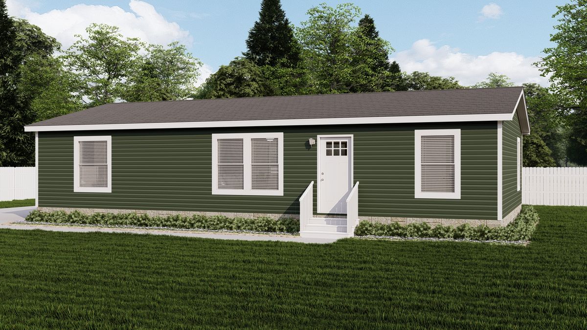 The 4828-E746 THE PULSE Exterior. This Manufactured Mobile Home features 3 bedrooms and 2 baths.