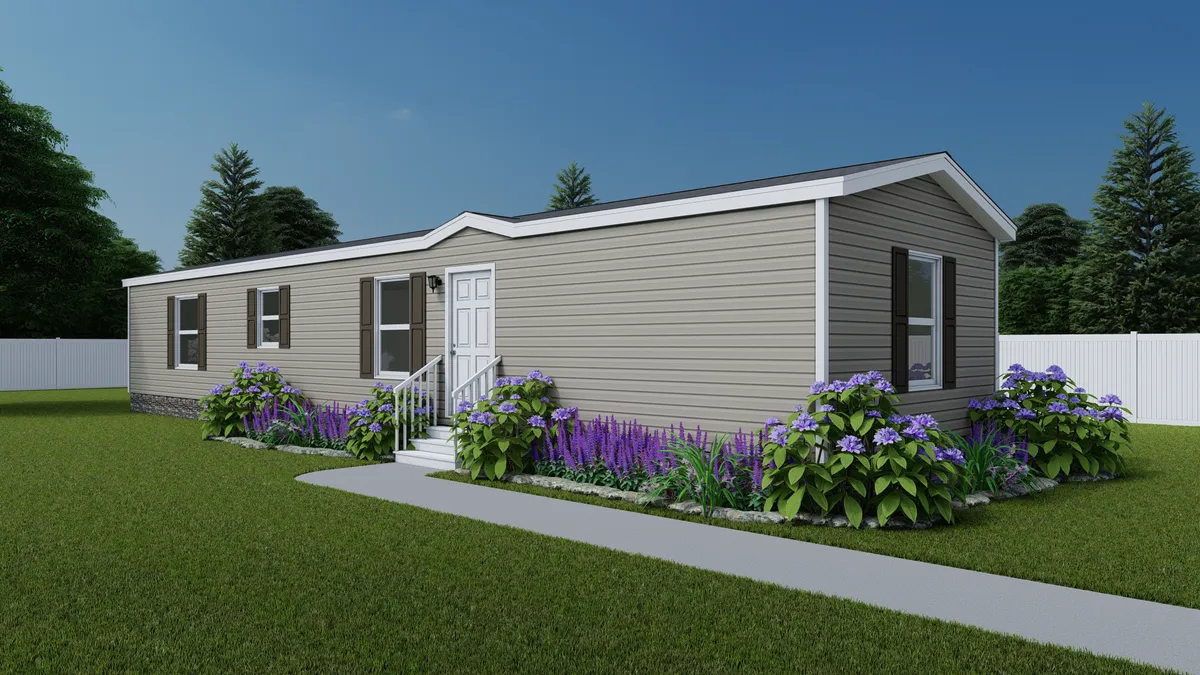 The 6016-711 THE PULSE Exterior. This Manufactured Mobile Home features 2 bedrooms and 2 baths.