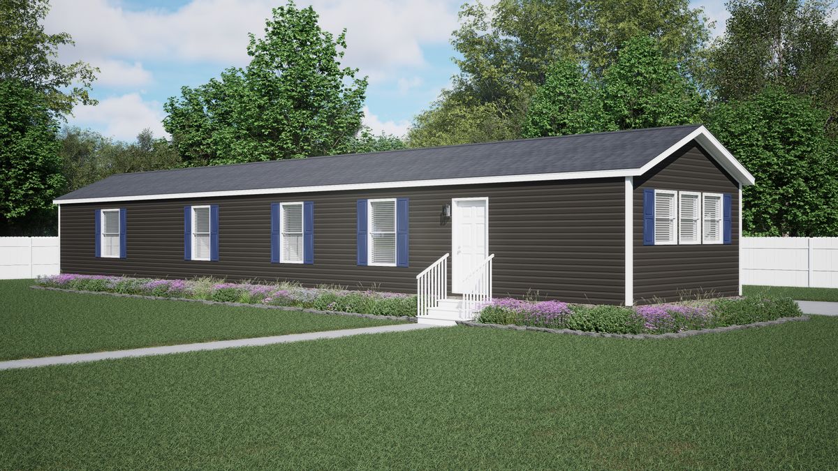 The 7616-CC03 HARBORVIEW 76 Exterior. This Manufactured Mobile Home features 3 bedrooms and 2 baths.