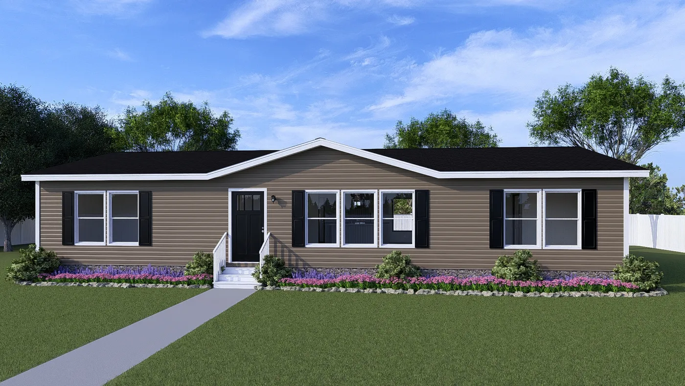 The DISCOVER Exterior. This Manufactured Mobile Home features 3 bedrooms and 2 baths.