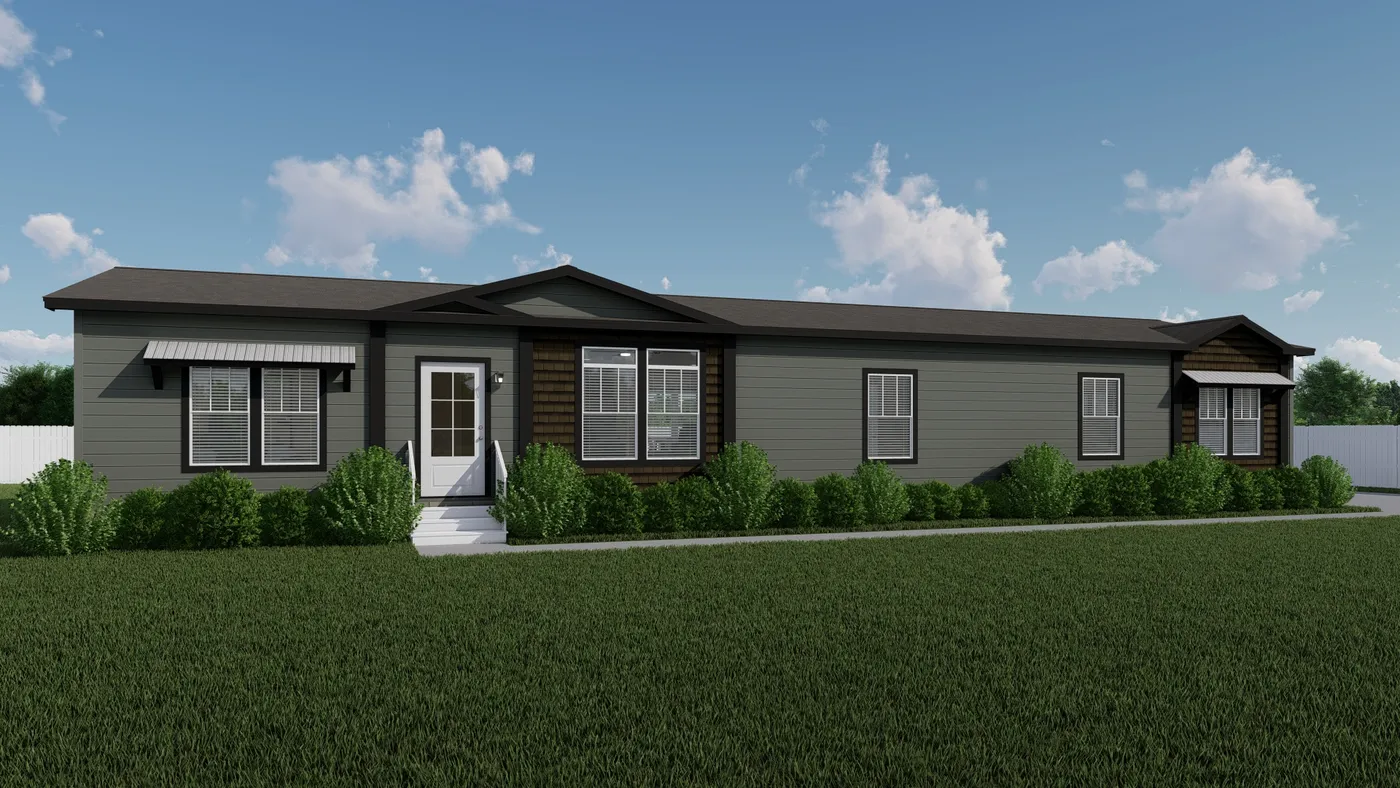 The THE FUJI Exterior. This Manufactured Mobile Home features 4 bedrooms and 3 baths.