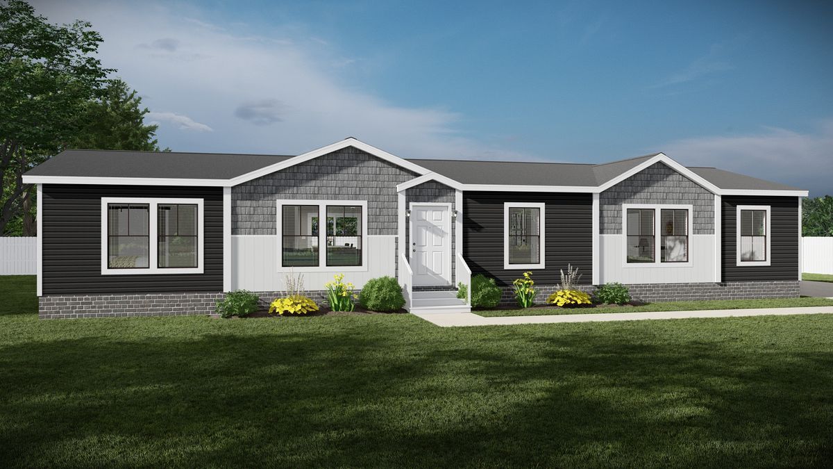 The THE REVERE Exterior. This Manufactured Mobile Home features 4 bedrooms and 2 baths.
