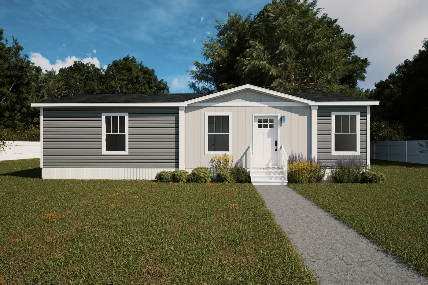 The MELODY Exterior. This Manufactured Mobile Home features 3 bedrooms and 2 baths.