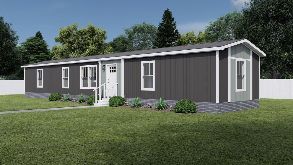 The MOVE ON UP Exterior. This Manufactured Mobile Home features 3 bedrooms and 2 baths.