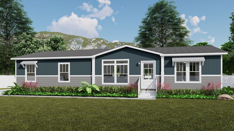 The THE ARMANI Exterior. This Manufactured Mobile Home features 3 bedrooms and 2 baths.