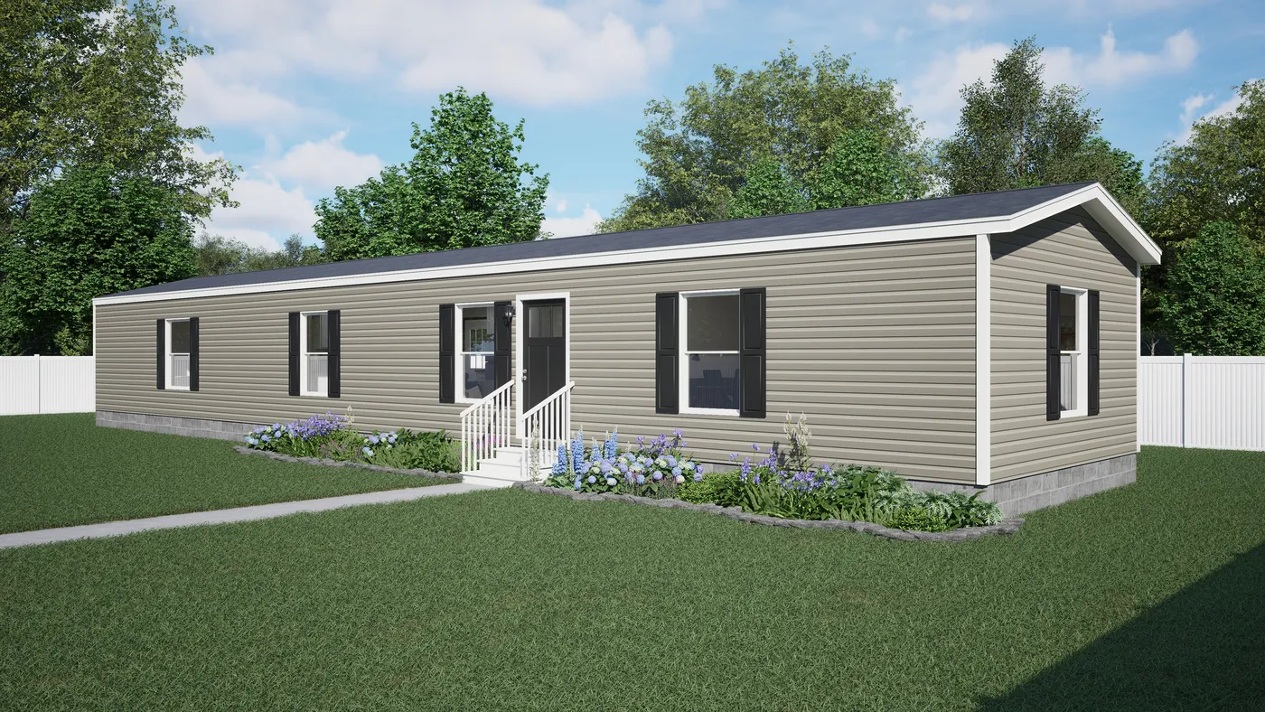The SENSATION Exterior. This Manufactured Mobile Home features 3 bedrooms and 2 baths.
