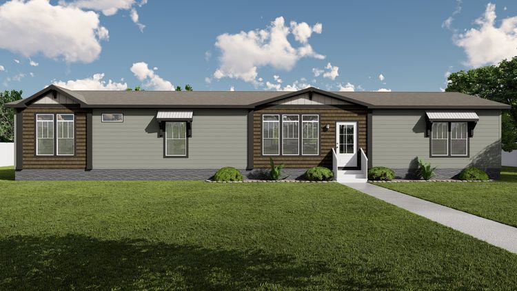 The THE OCEANSIDE Exterior. This Manufactured Mobile Home features 4 bedrooms and 3 baths.