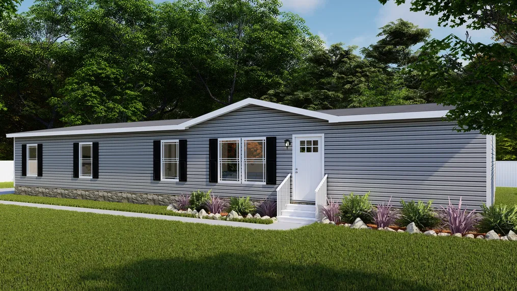 The BROOKLINE FLEX 32 WIDE Exterior. This Manufactured Mobile Home features 4 bedrooms and 3 baths.