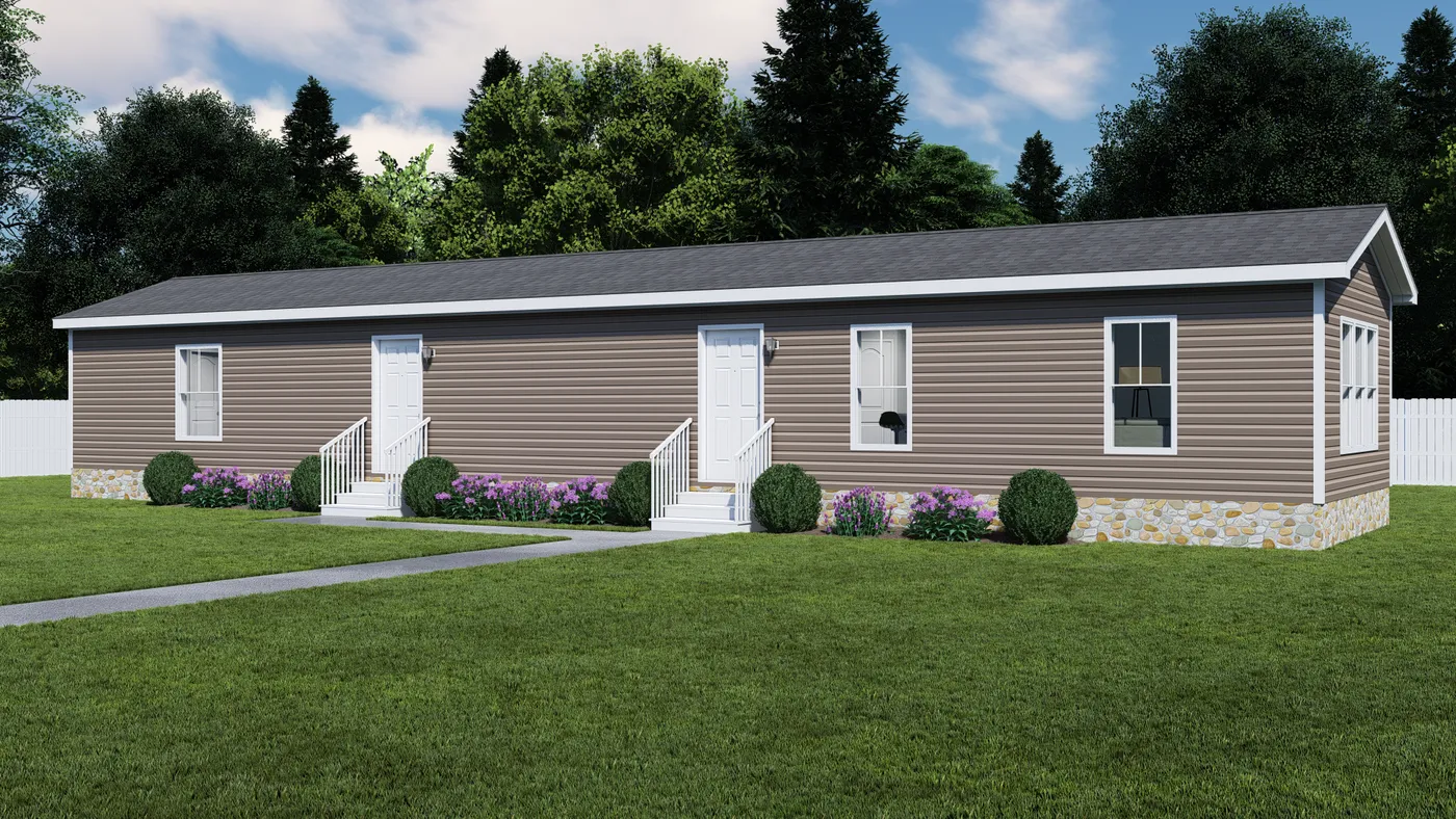 The LIFESTYLE 217 Exterior. This Manufactured Mobile Home features 3 bedrooms and 2 baths.