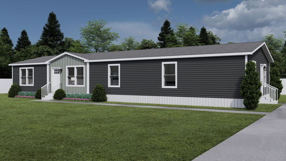 The HEY JUDE Exterior. This Manufactured Mobile Home features 4 bedrooms and 2 baths.