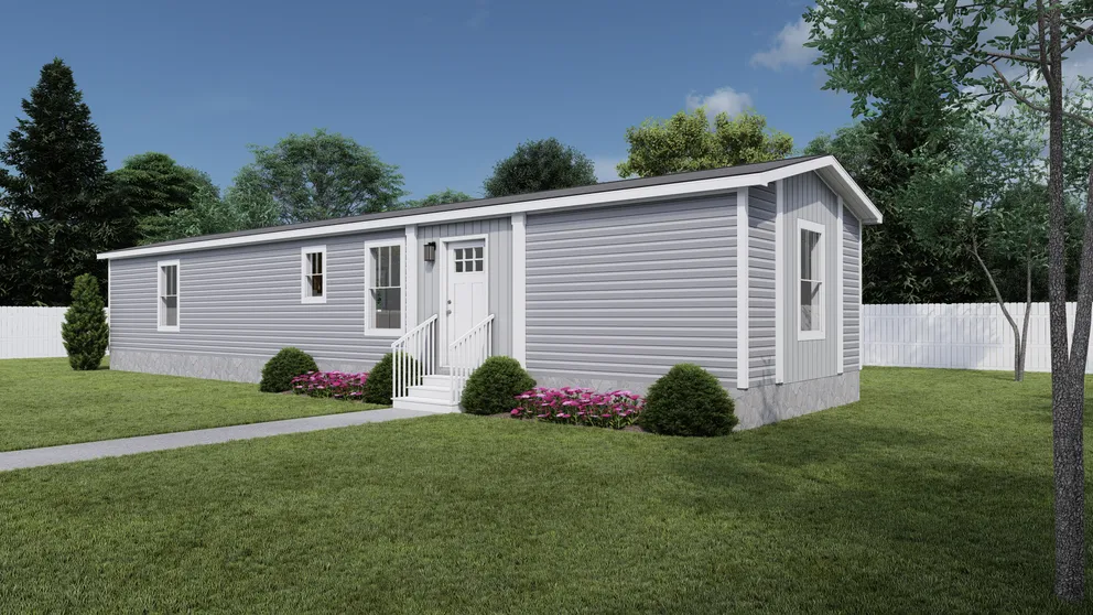 The BORN TO RUN 6016 TEMPO Exterior. This Manufactured Mobile Home features 2 bedrooms and 2 baths.