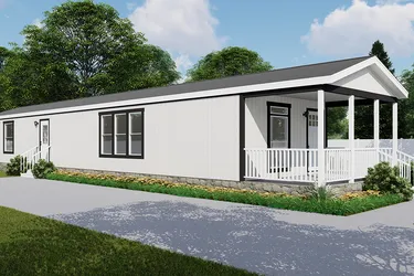 The PORCH LIVING SERIES 16682A Exterior. This Manufactured Mobile Home features 2 bedrooms and 2 baths.