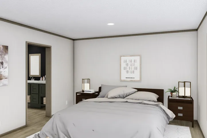 The COOK Exterior. This Manufactured Mobile Home features 3 bedrooms and 2 baths.