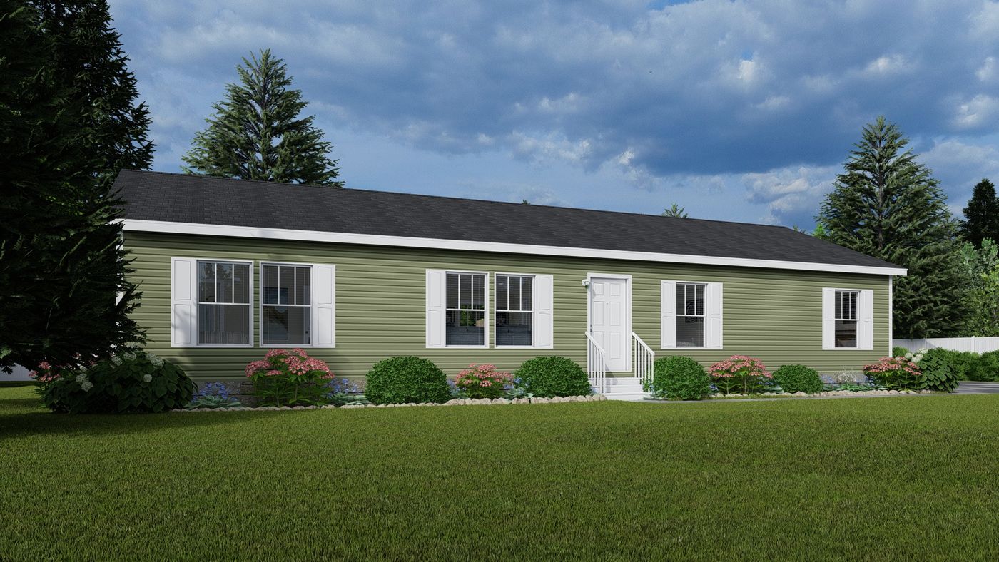 The TULIP BLVD/6028-MS047-1 SECT Exterior. This Manufactured Mobile Home features 3 bedrooms and 2 baths.