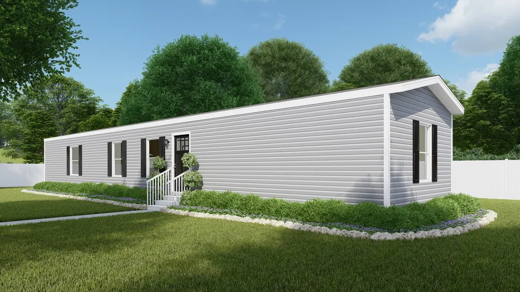 The DYNAMIC Exterior with Flint Vinyl. This Manufactured Mobile Home features 3 bedrooms and 2 baths.