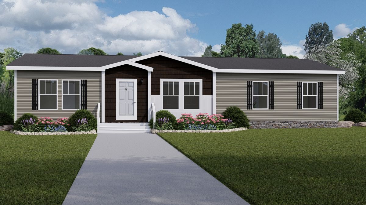 The BOUJEE 56 Exterior. This Manufactured Mobile Home features 3 bedrooms and 2 baths.