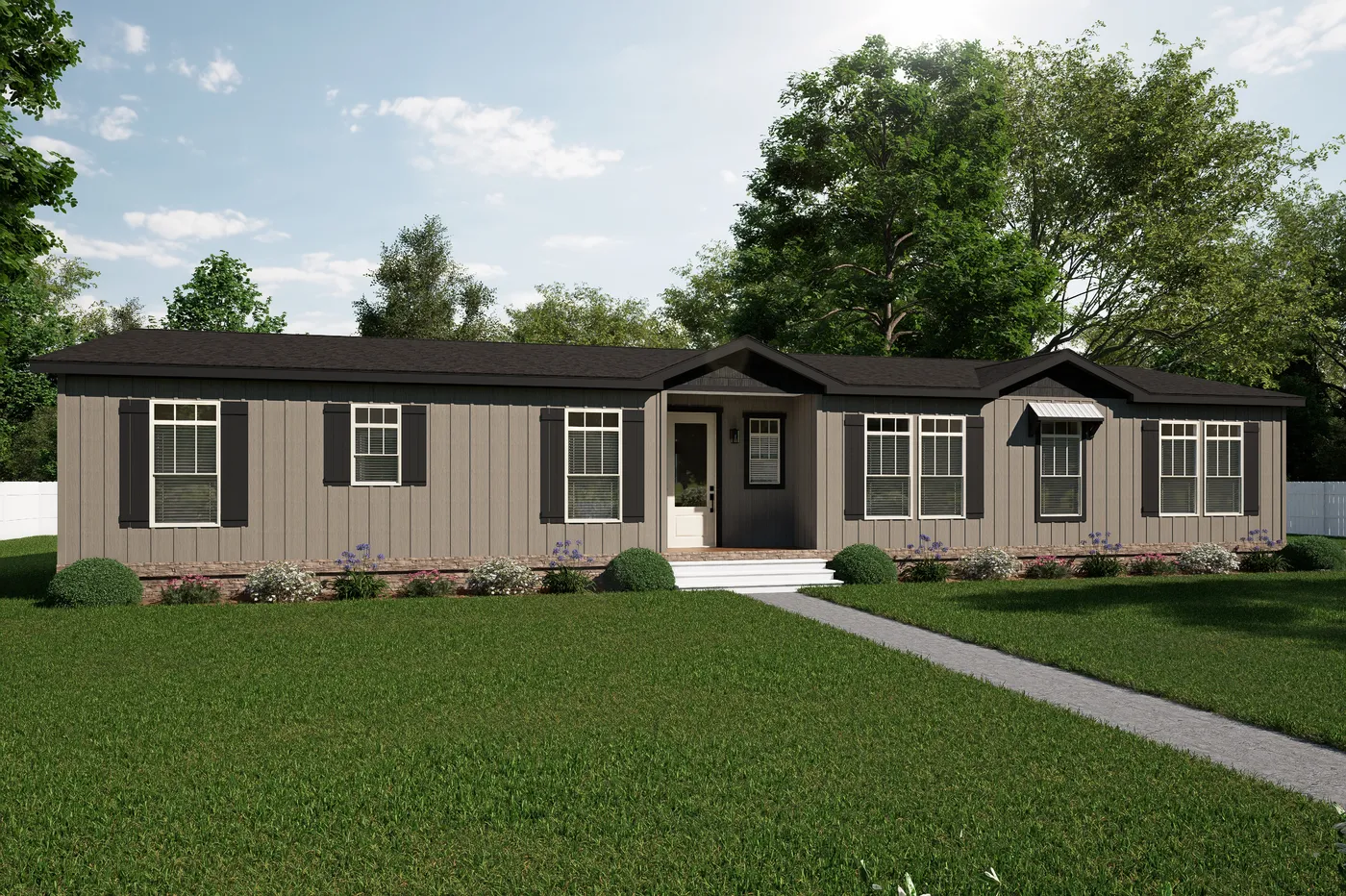 The THE ARCHIBALD Exterior. This Manufactured Mobile Home features 4 bedrooms and 2 baths.