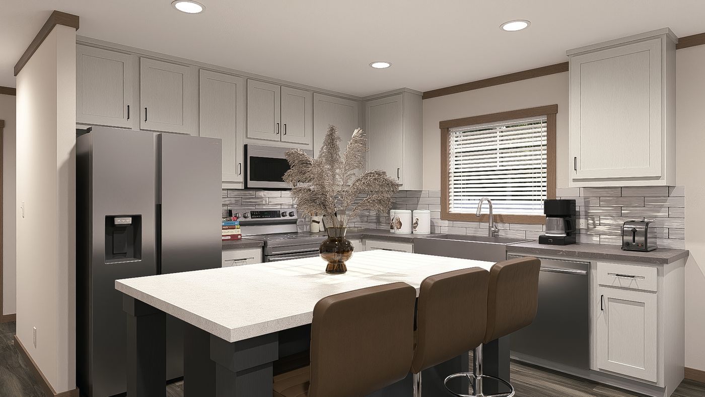 The LEXI Exterior. This Manufactured Mobile Home features 3 bedrooms and 2 baths.