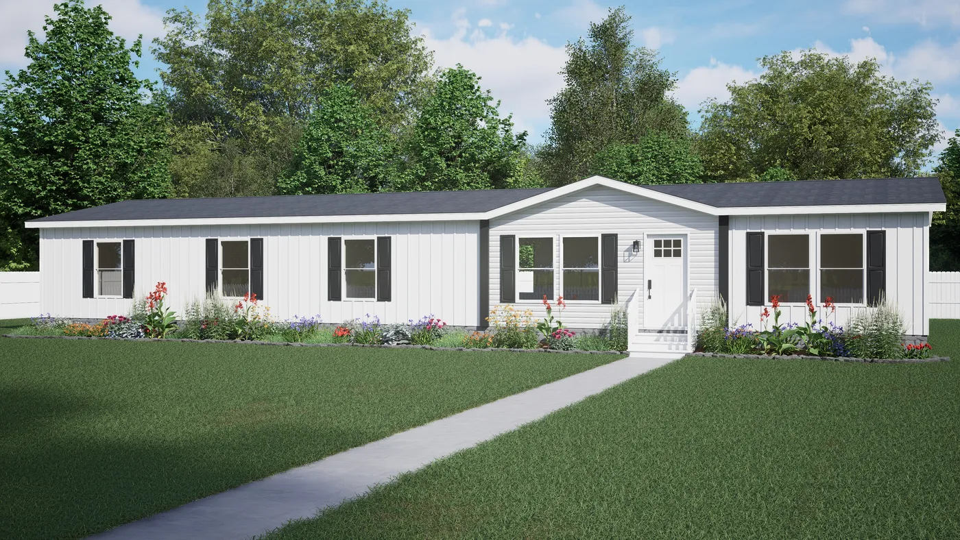 The SEVIER Exterior. This Manufactured Mobile Home features 4 bedrooms and 3 baths.