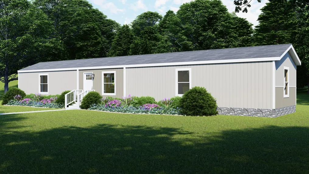 Moth Gray/Stonehenge - Colonial elevation. The SYDNEY Exterior. This Manufactured Mobile Home features 3 bedrooms and 2 baths.