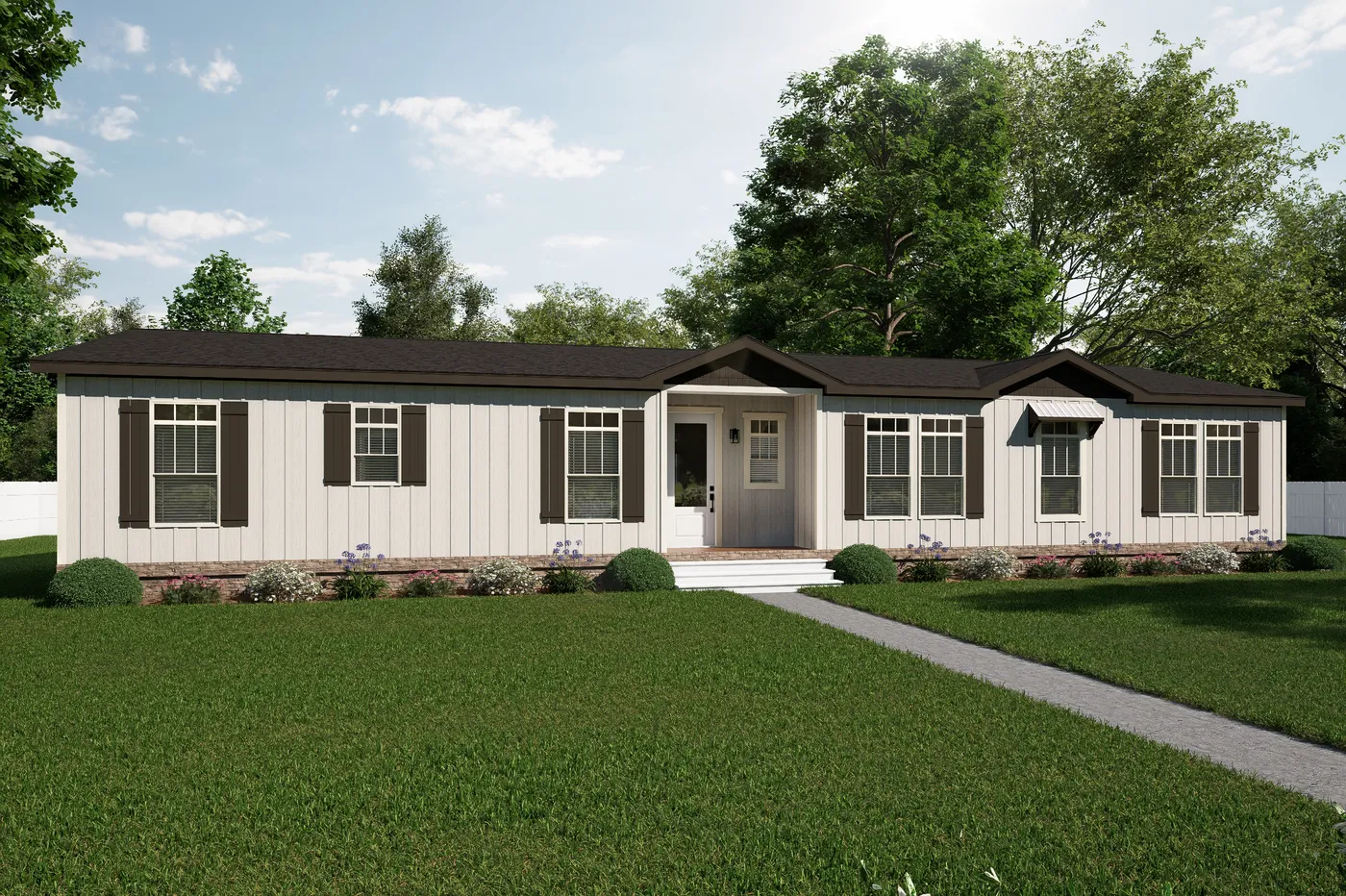 The THE ARCHIBALD Exterior. This Manufactured Mobile Home features 4 bedrooms and 2 baths.