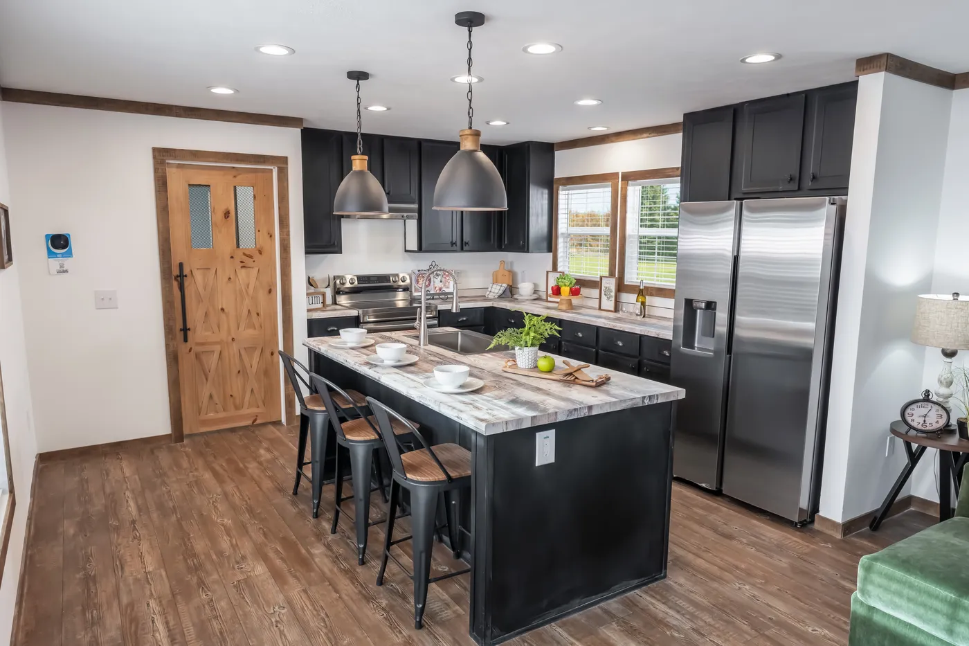 The THE HALSEY Exterior. This Manufactured Mobile Home features 3 bedrooms and 2 baths.