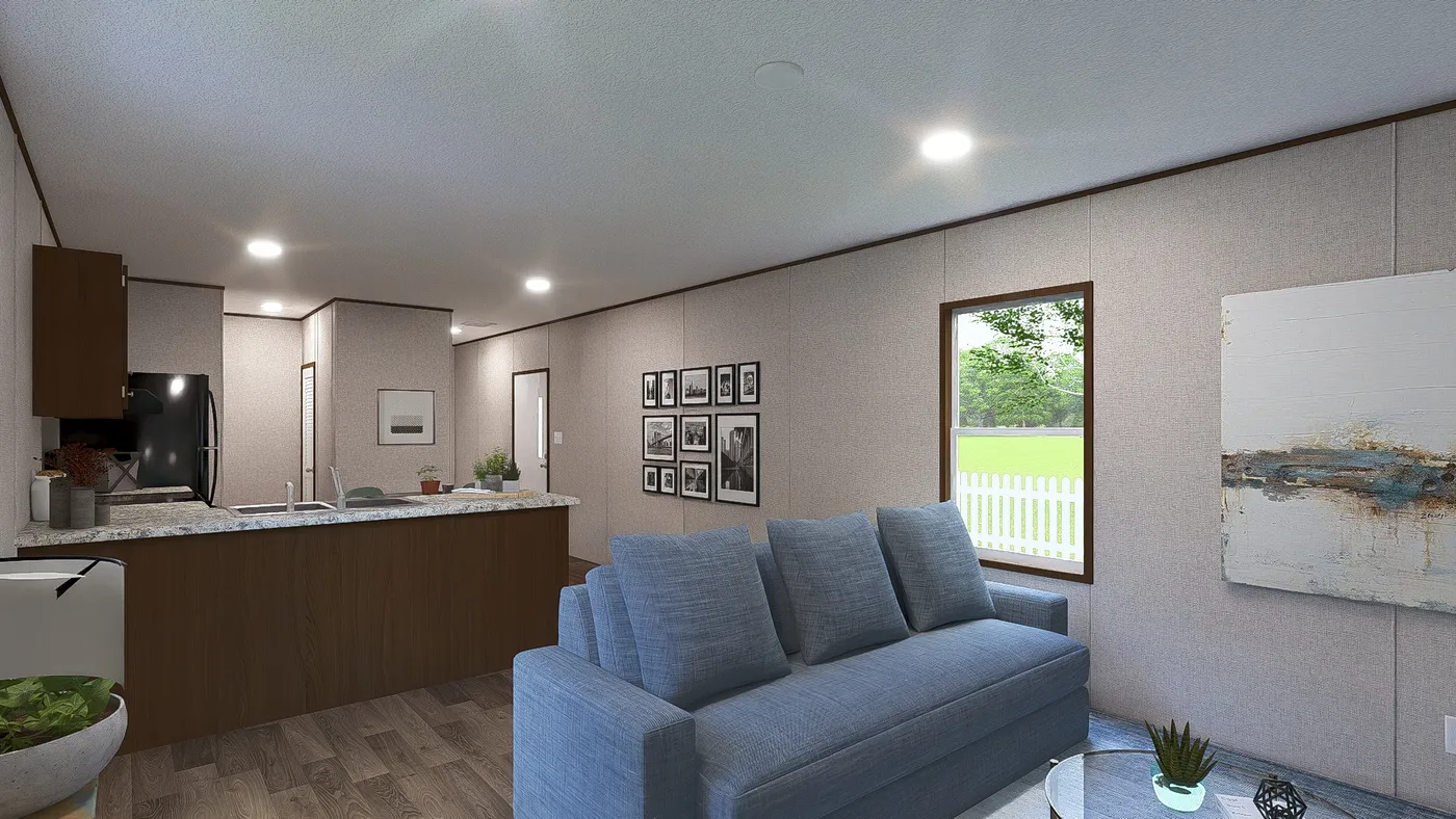 The ELM Exterior. This Manufactured Mobile Home features 2 bedrooms and 1 bath.