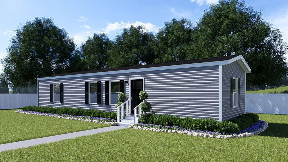 The SPIRIT Exterior in Vinyl Flint. This Manufactured Mobile Home features 2 bedrooms and 2 baths.