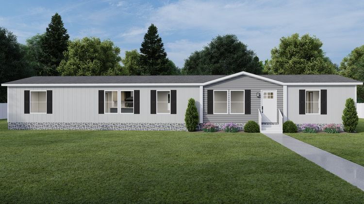 The RAINIER Exterior. This Manufactured Mobile Home features 4 bedrooms and 3 baths.