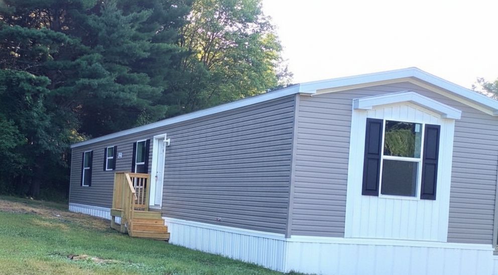 The SAPPHIRE Exterior. This Manufactured Mobile Home features 3 bedrooms and 2 baths.