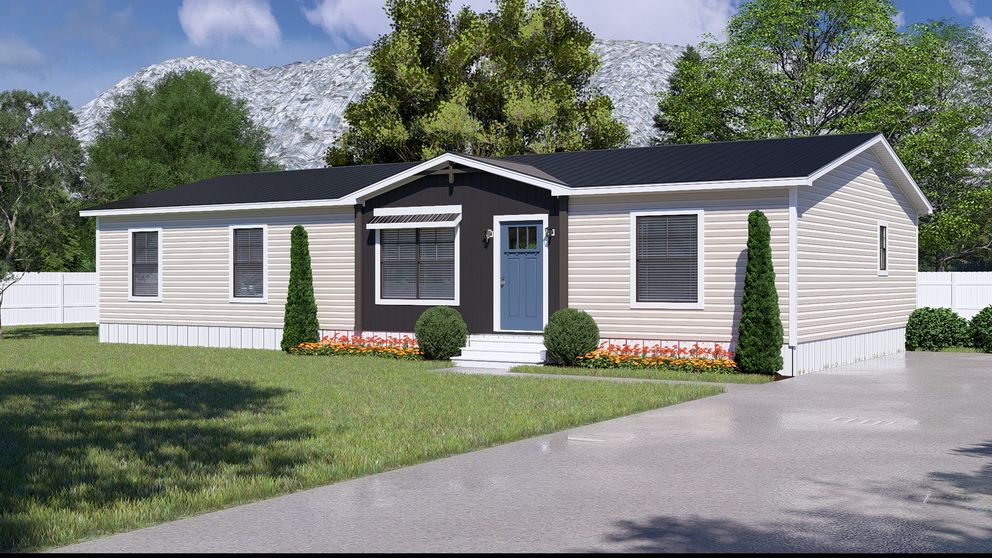 The EMILIE ELITE Exterior. This Manufactured Mobile Home features 3 bedrooms and 2 baths.